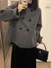 Korean Style Gray Woolen Coat for Women - High-End Autumn/Winter Hepburn Fashion 2025