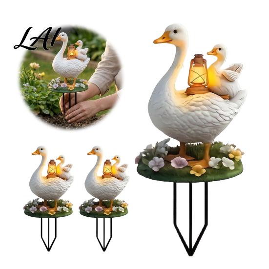 Decorative Lawn Stake Acrylic Duck Ground for Outdoor Garden Decor Weather Resistant 2D Flat Parent Patio Landscape Decoration And Child Yard
