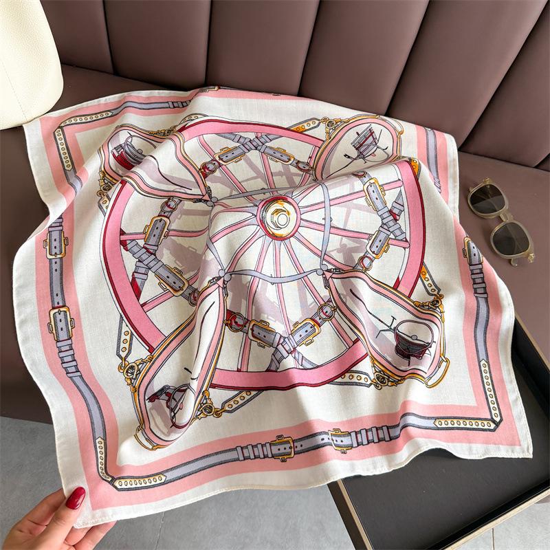 New Cashew Print Female Neck Scarf Cotton Linen Feeling Women Hair Scarves Foulard Head Band Shawls Wraps Neckerchief Bandana