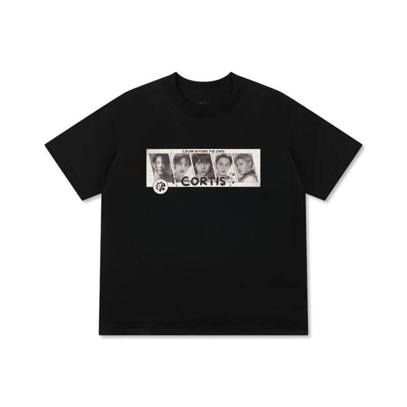 Летняя мода 2026 Модный Мужской Женский Винтажный Топ CORTIS Kpop Бойзбэнд Рубашка, Цвет Вне Линий, Подписи Участников Мерч 4XL