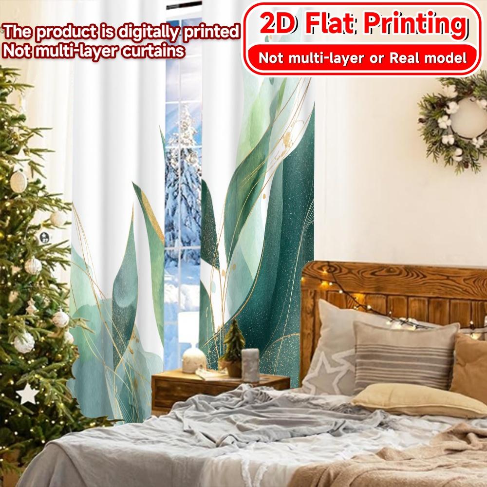 2D Flachdruck 2 Stück Blättergeometrien Beliebte Vorhang- und Fensterbehandlungsdrucke Lichtfilternde Vorhänge Geschenke für das Wohnzimmer