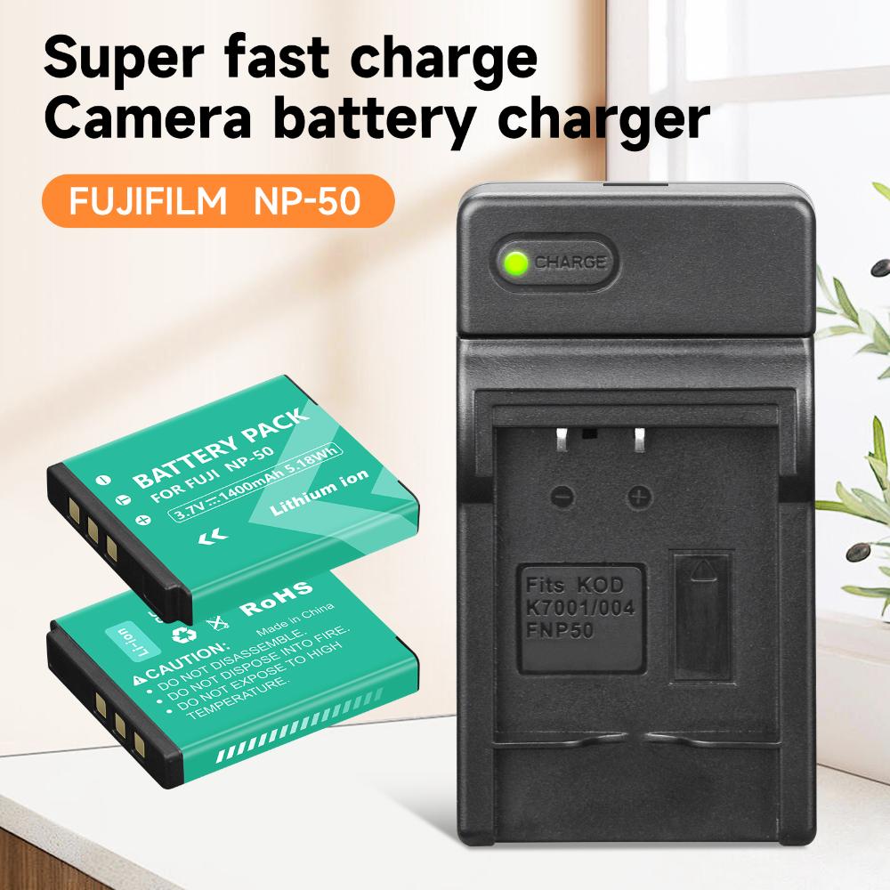 PALO 1400mAh NP-50 NP 50 Kameraakku für Fujifilm FinePix XF1 F200EXR F100fd XP100 XP170 X10 X20 XP200 F70EXR + LED-Ladegerät