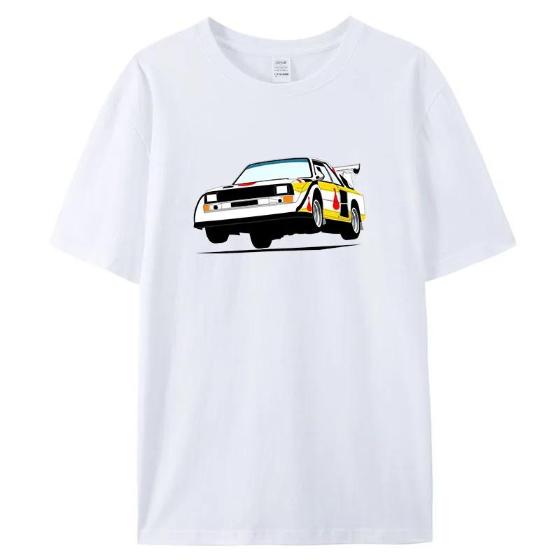 Funny Rally Car Print T-Shirt for Men Clothing Casual O-neck Short Sleeve Top Fashion Group B Tee Shirt Summer Oversized T-shirt