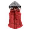 Women Autumn Winter Color Block Sleeveless Hooded Waistcoat Warm Thick Vest Coat