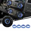 4X Blue Interior Air Condition Switch Knob Ring Trim For Ford F150 XLT 2016-