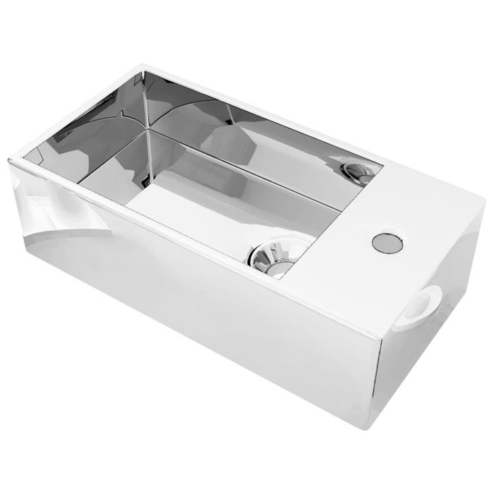 Lavabo - vidaXL - 49x25x15 cm - Céramique - Argenté - Design contemporain