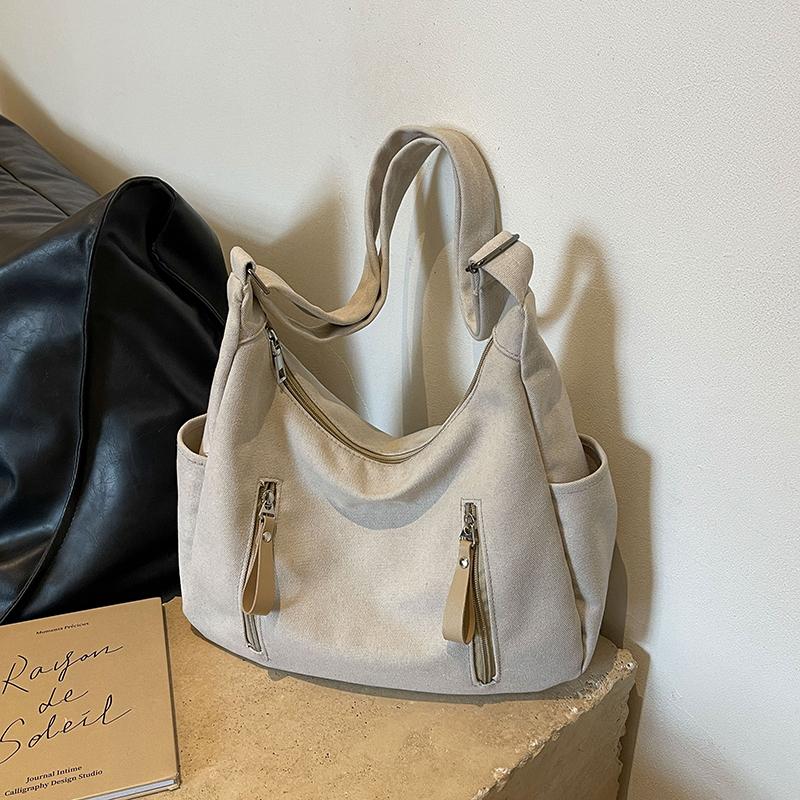 Canvas Bag Women's Large Capacity Tote Bag Student Shoulder Crossbody Bag