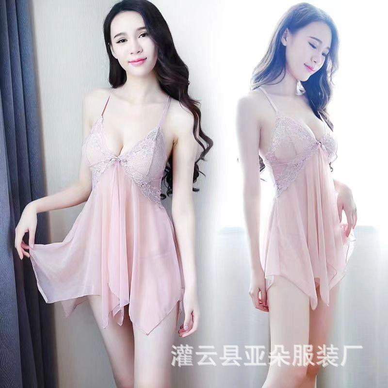 Sex Lingerie Same Women's Sexy Uniform Temptation Suspender Nightdress Lace Pajamas