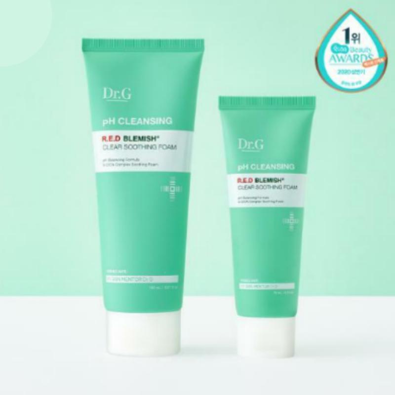 Dr.G Ensemble Mousse Nettoyante Douceur Acide Rouge Anti-Imperfections Apaisante 150ml + 75ml