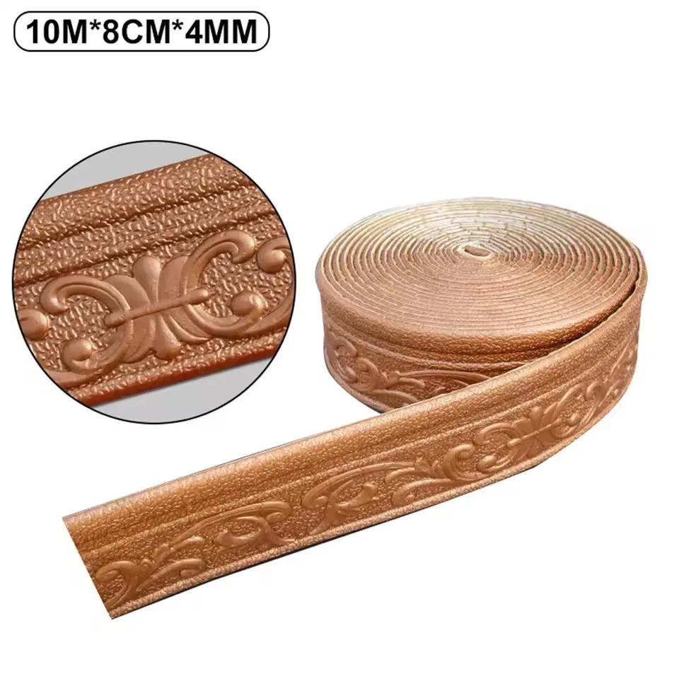1pc 10mx8cm Wall Trim Line Skirting Border Self Adhesive Baseboard Wallpaper Wall Sticker For Room Home Decoration