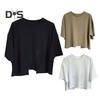 Damen Cropped Tops Rundhals Kurzarm Rücken Hohl Design Einfarbig Tops Sommerferien T-Shirt