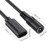 9.8inch Type C Female to 5.5mmx2.1mm Female/Male Adapter Cable USB C to DC5521 Connectors Power Cord Converter Line