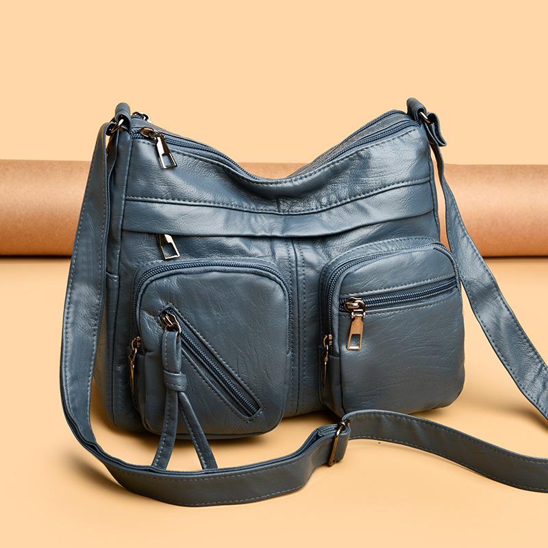 Vintage Shoulder Bag Multi-zipper Mother Bag
