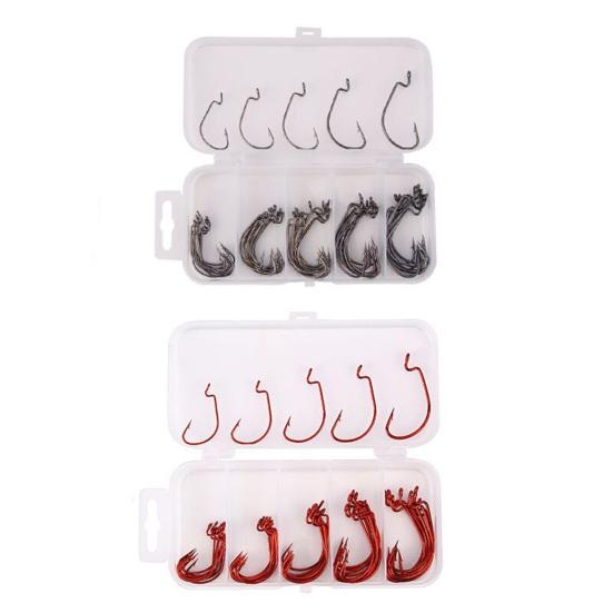 50Pcs Fishhook with Storage Box Rustproof Corrosion Resistant Easy to Use Barbed Carp Fishing Hook Outdoor Fishing Gear
