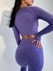 Women's Seamless Yoga Set: Polka Dot Top & High-Waisted, Hip-Lifting Leggings