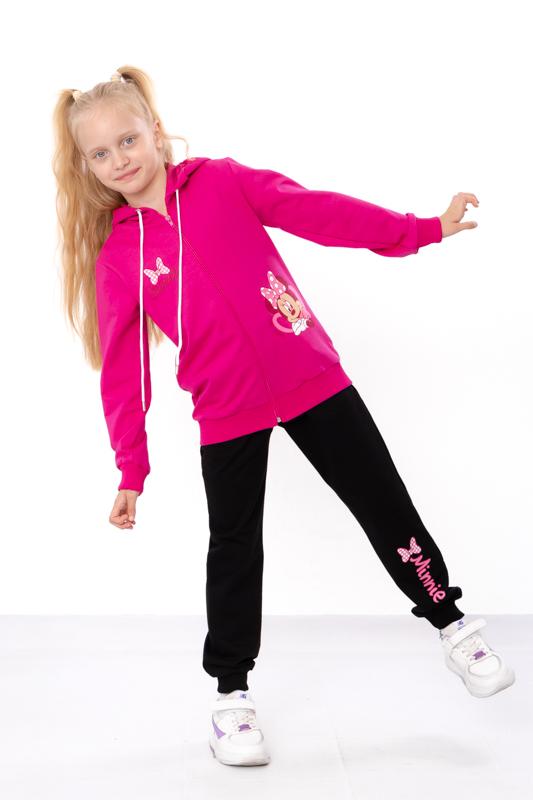 

Tracksuit (girls) – Zipper Hoodie, Elastic Waist & All-Day Comfort, Any season, 6018-057-33-7-1 HC 104 малиновий колір