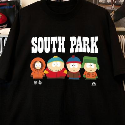 South Park Kidland Cartoon Animation ShortSleeved Oversized Trendy TShirt for Unisex Women Y2k Clothes Unisex Cheap Clothing
