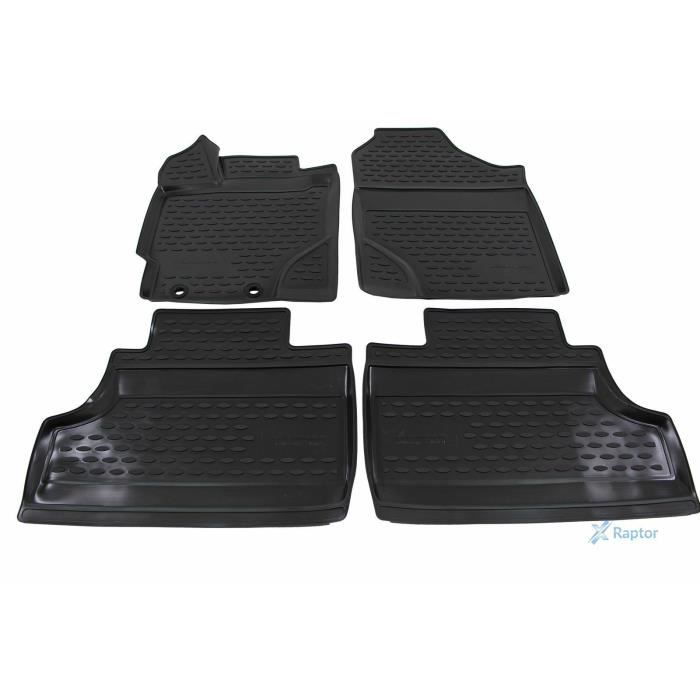 Tapis De Sol En Caoutchouc 3D - J&J AUTOMOTIVE - Toyota Yaris 2011-2019 - Noir - Sur Mesure - Antidérapant