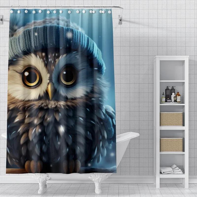 Heimdekoration Duschvorhänge Für Badezimmer Wasserdichtes Vorhangstoff Modern Nordischer Stil Wohnzimmer Frohe Weihnachten Winter