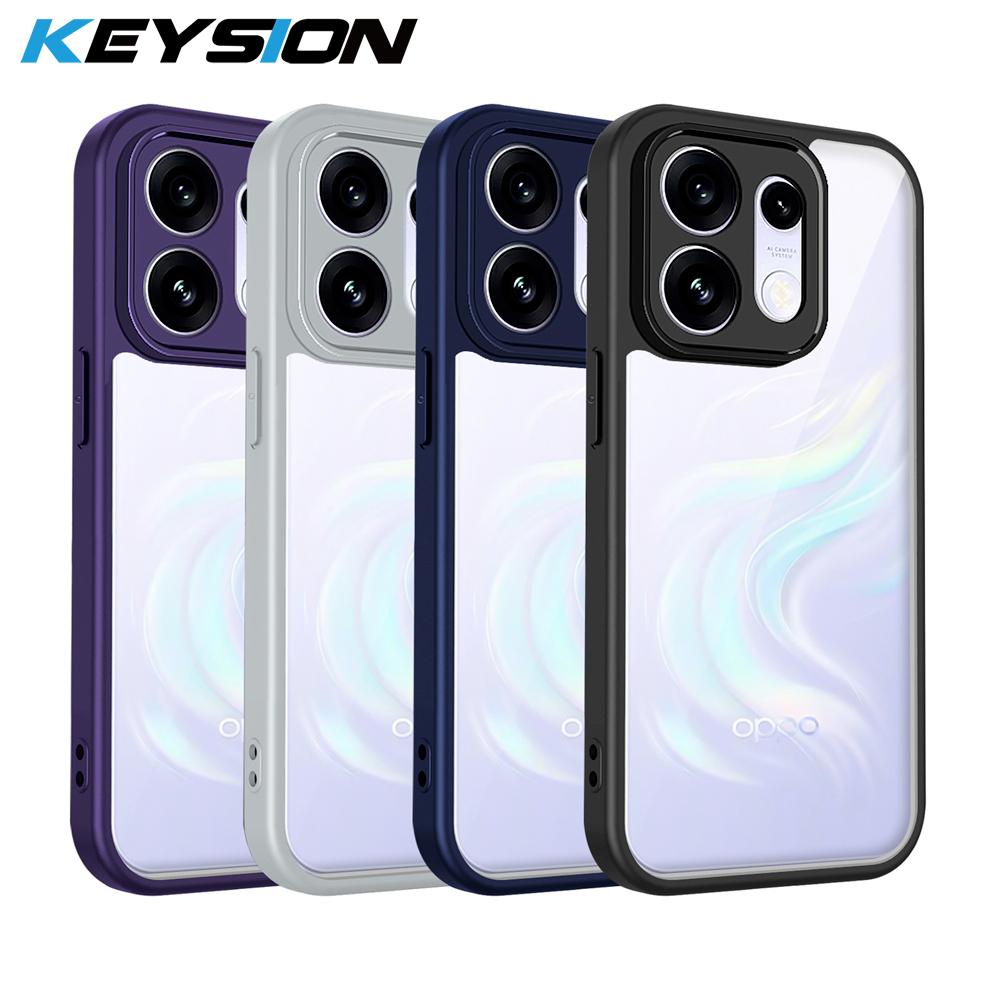 KEYSION Transparent Phone Case for OPPO Reno16 Pro 5G Soft Silicone+PC HD Clear Shockproof Phone Back Cover for OPPO Reno16 F 5G