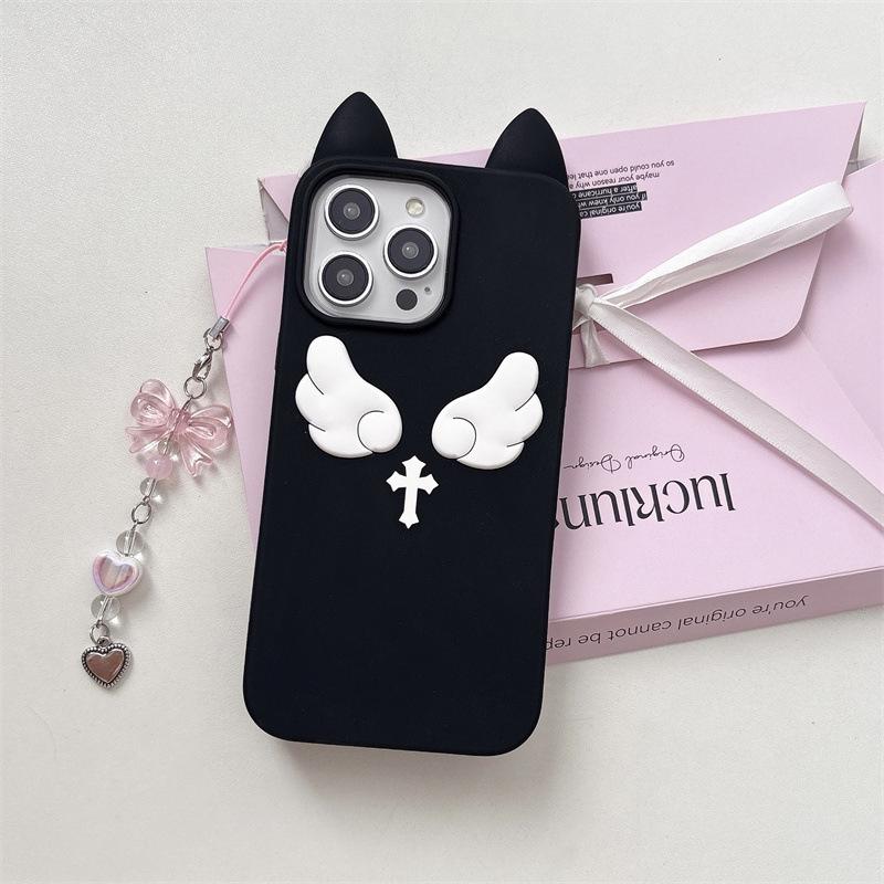 Cat Ear Angel Wings Drop-Proof Phone Case for iPhone 14/13/12 Pro Max
