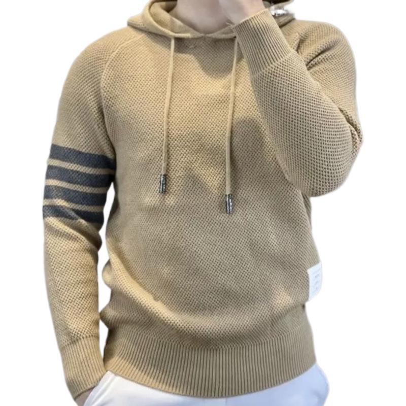 Men's Slim Fit Knitted Hooded Sweater - Winter Business Casual Pullover
