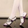 High Heels temperament Sandals Women Summer Woman Party Shoes Fashion brick crystal thick heel Square Heel Sandals