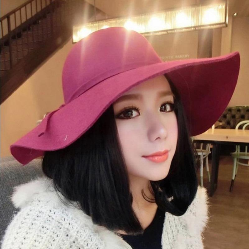 Meier Retro style characteristic wool woolen hat, women's casual trend versatile hat, big eaves hat