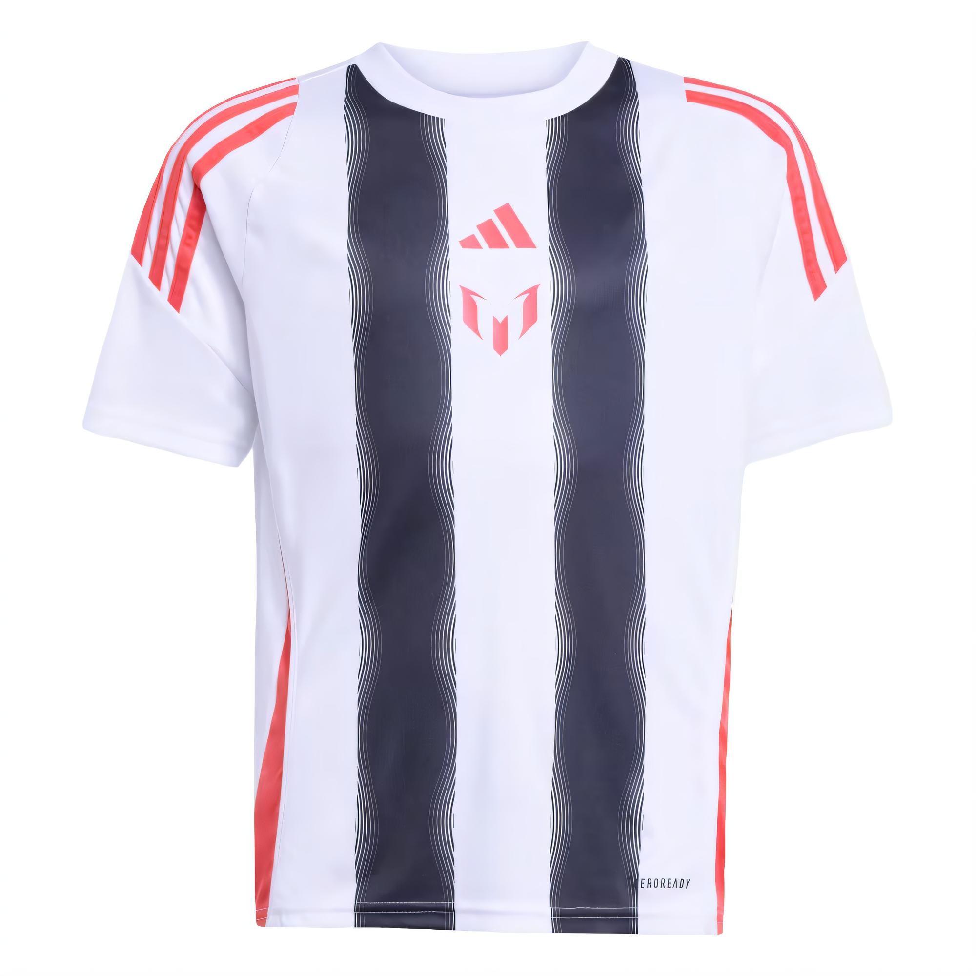 Adidas Messi Training Striped Crew Neck Short Sleeve Sportswear Kids tops JY9621 L