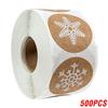 100-500Pcs Snowflake Merry Christmas Stickers Candy Bag Envelopes Sealing Label Sticker Christmas Gifts Box Decorations