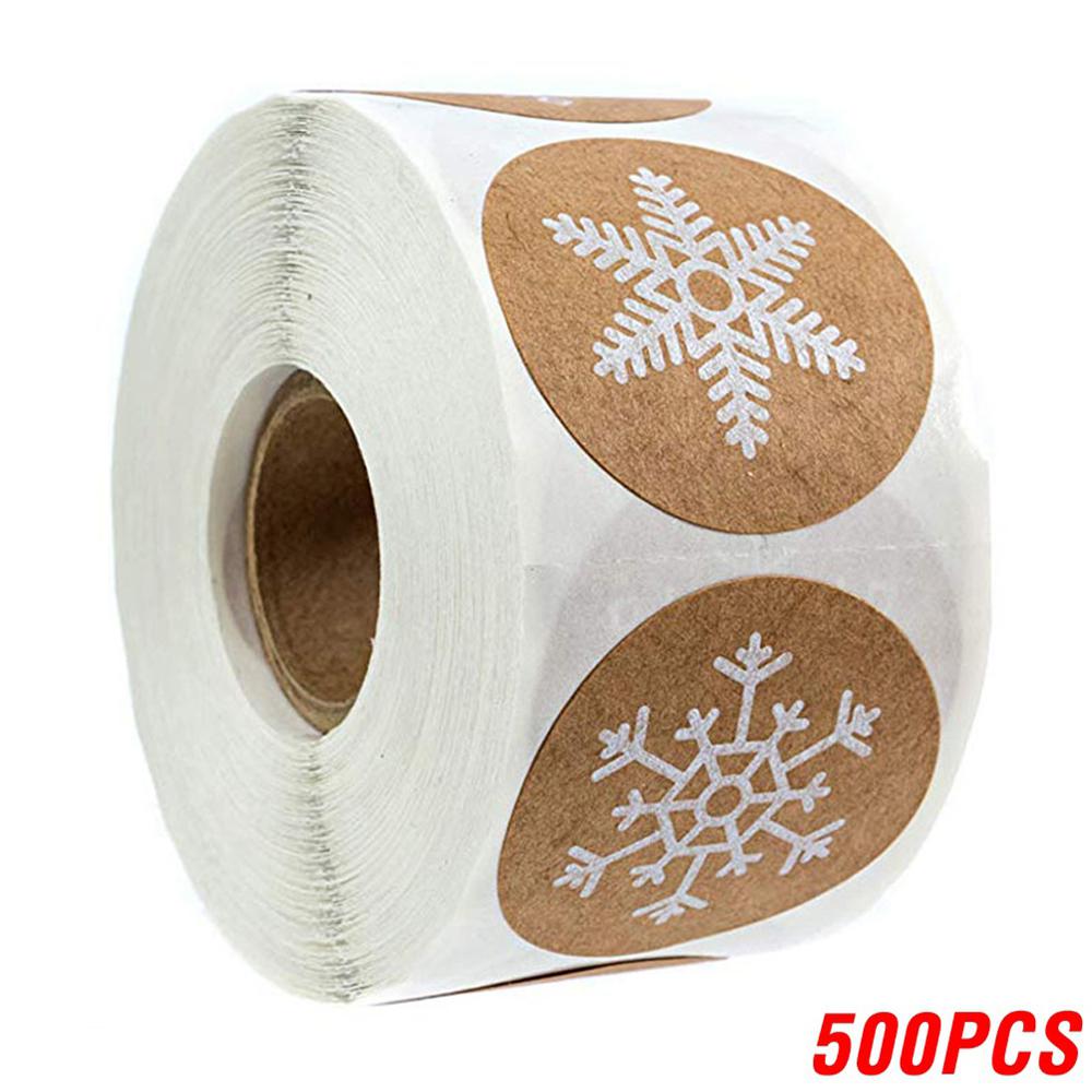 100-500Pcs Snowflake Merry Christmas Stickers Candy Bag Envelopes Sealing Label Sticker Christmas Gifts Box Decorations