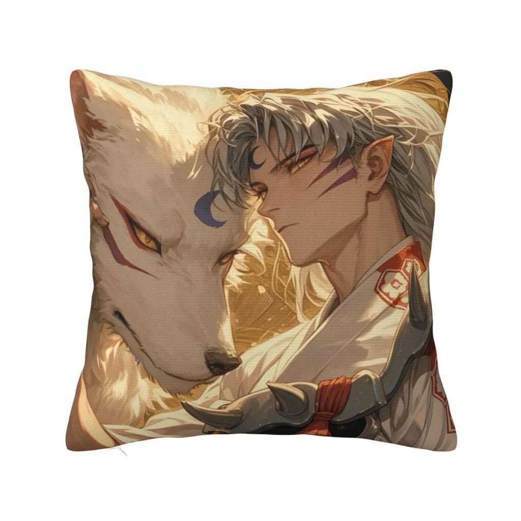 Anime Inuyasha Square Pillowcase Cushion Cover Pillow Case Throw Pillow Cover for Home Sofa Living Room