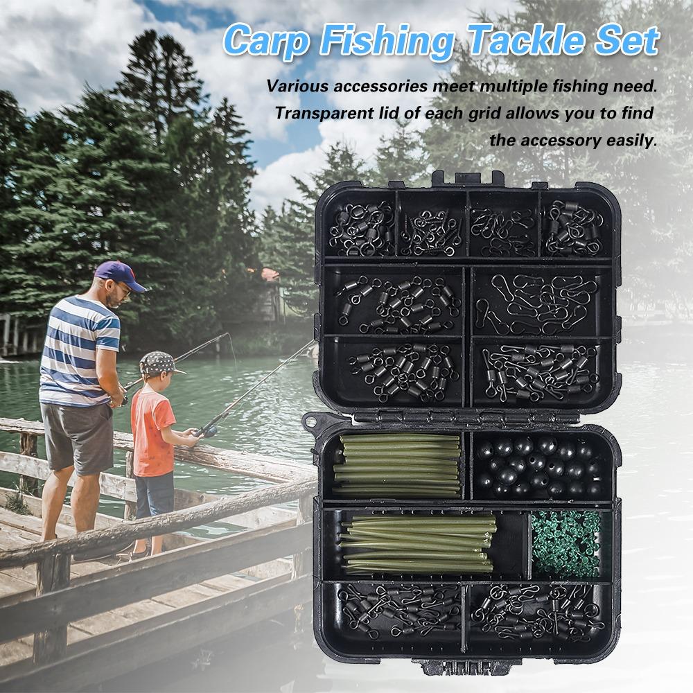 300PCS Stainless Steel Fishing Terminal Tackle Kit Fishing Rig Components Kit  European Carp Fishing