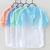 Herrenmode Lässig Dünnes Atmungsaktives T-Shirt Mit Rundhalsausschnitt Sommergefärbte T-Shirts Aus Baumwolle Mit Farbverlauf