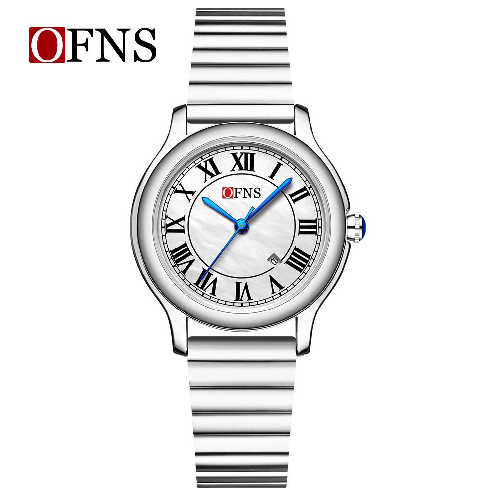 OFNS 1551 Quartz Waterproof Calendar Mother of Pearl Light Luxury Niche High-end Retro Women's Quartz Watch