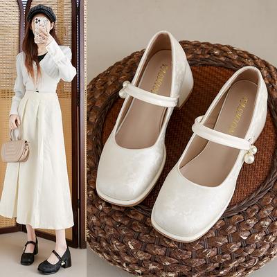 Chinese Thick-heeled Shoes Women's Autumn 2025 New Spring and Summer National Style Cheongsam with Horse Dress Mary Jane Women's Single Shoes