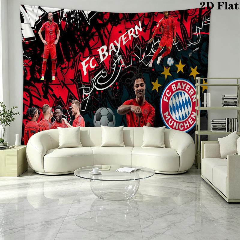 FC Bayern Munich Wall Tapestry Aesthetic Wall Hanging Printed Fabric Blanket Decorative Tapestries for Bedroom Living Room Home Decor