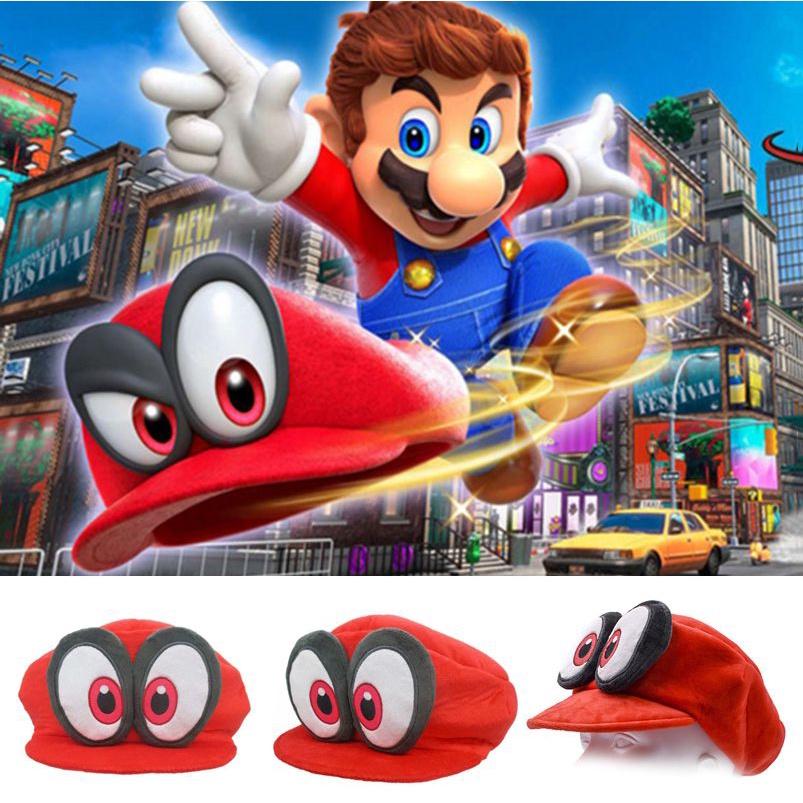 Mario Super Odyssey Cappy Red Plush Hat Adult Kids Anime Cosplay Costume Cap