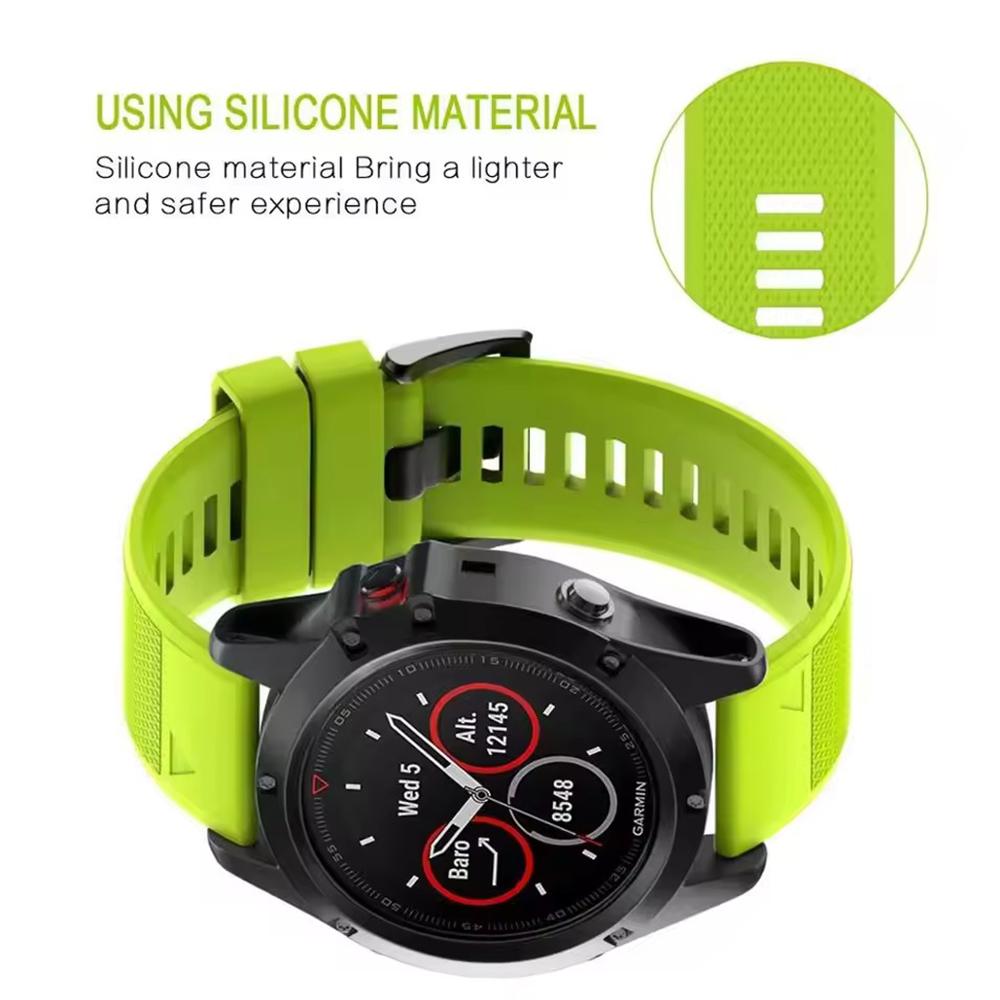 QuickFit 22mm 26mm Silicone Strap for Garmin Fenix 8pro 7 7X E 6X 6 Pro 5 5X Plus Epix/Enduro/Descent Mk2i/Instinct 3 Watchbands