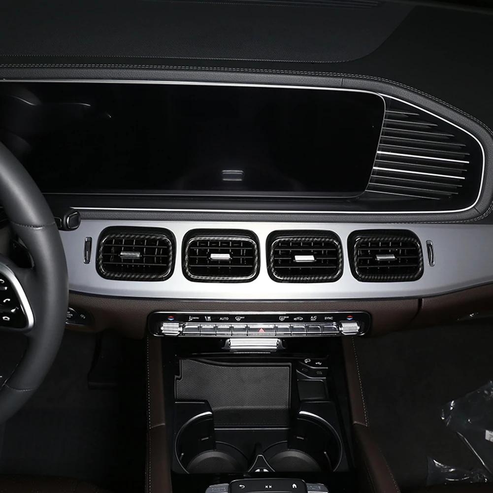 4Pcs Car Air Conditioning Vent Cover Trim Console Dashboard Frame Stickers For Mercedes Benz GLE GLS 2020 Interior Mouldings