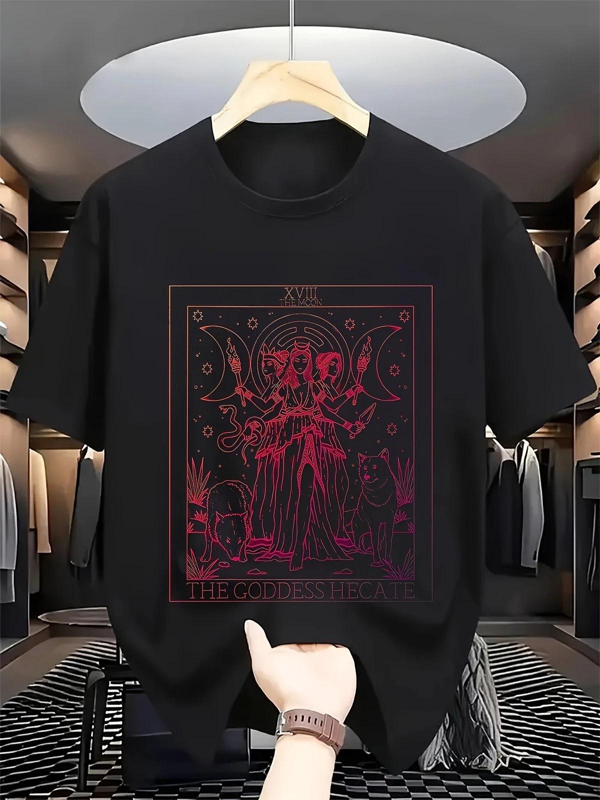 Hecate Tarot Triple Moon Goddess Witch Pagan Graphic T-Shirt Vintage Tee XXXXL