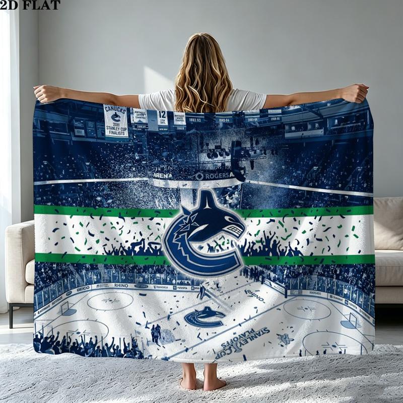 VANCOUVER CANUCKS Print Flannel Blanket High Quality Warm Comfortable Cover for All Seasons Perfect for Gifts Home Decor