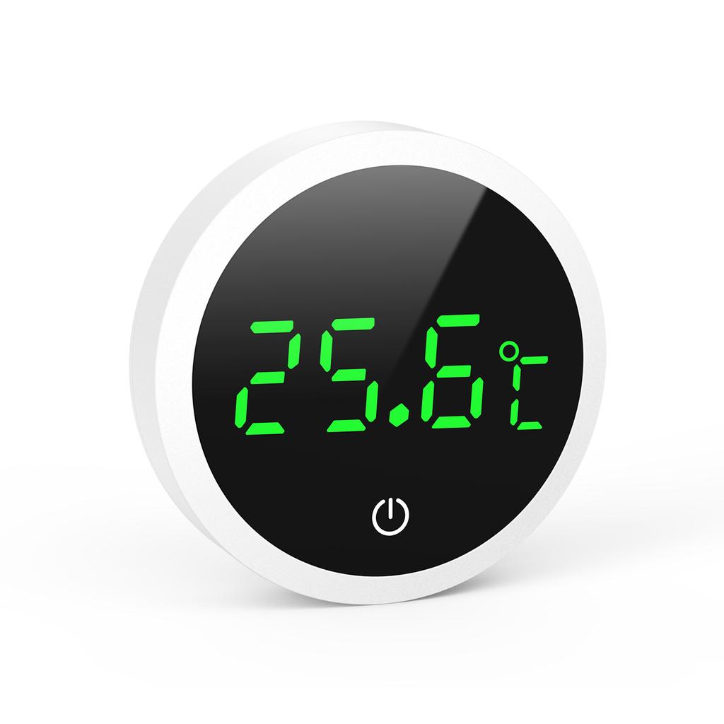 ORIA Akvarijní teploměr Kulatý digitální LCD teploměry Elektronický měřič teploty akvária pro plazy Mini teploměr