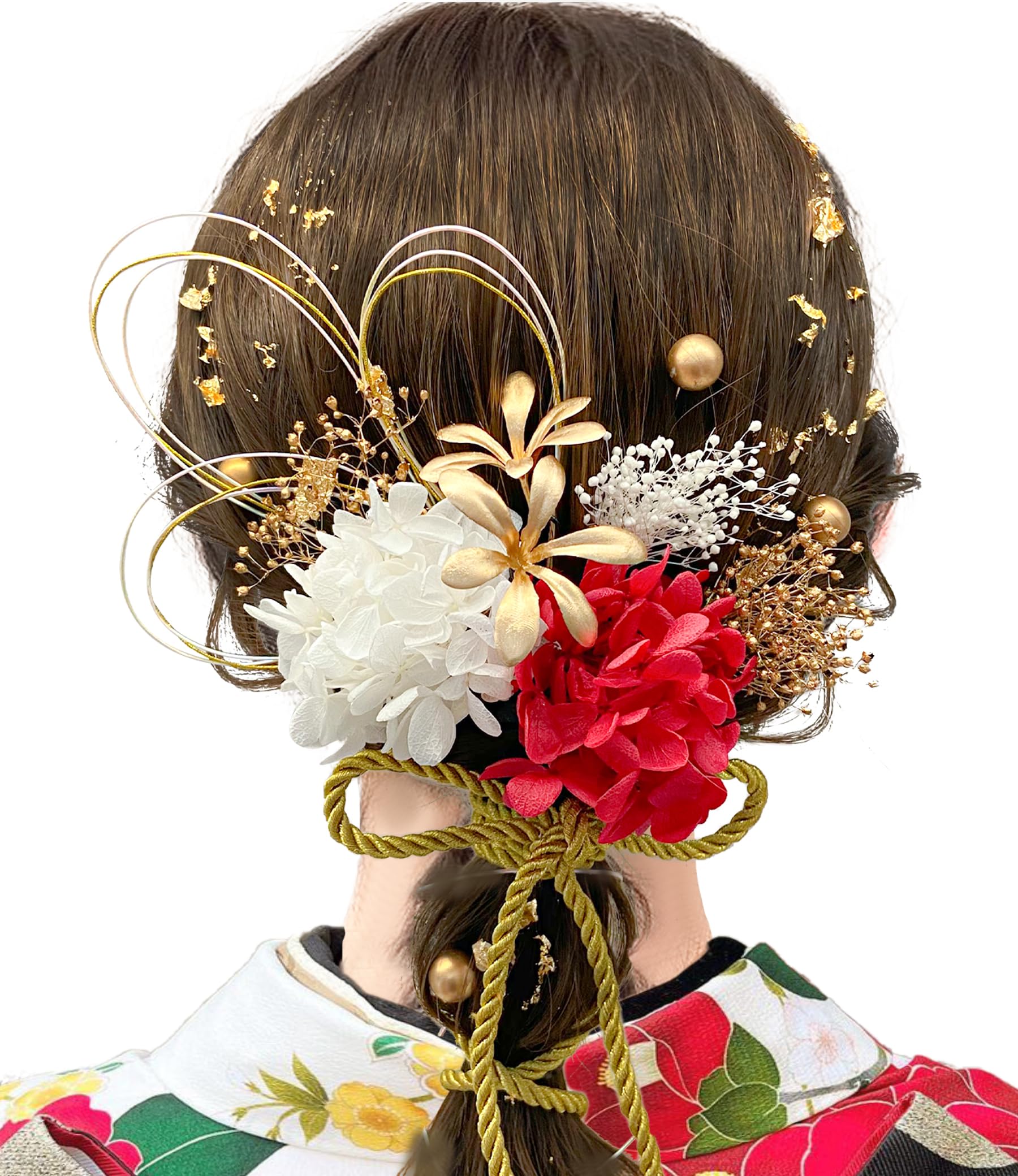 

[JZOON] Coming-of-Age Ceremony Hair Ornament [9 Colors Available] Artificial Flowers, Dried Flowers, Mizuhiki, Small Flower Motif, Japanese Clothing,