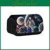 Pragmata Ink Print Double Layer Pencil Case With Nylon Material For Students