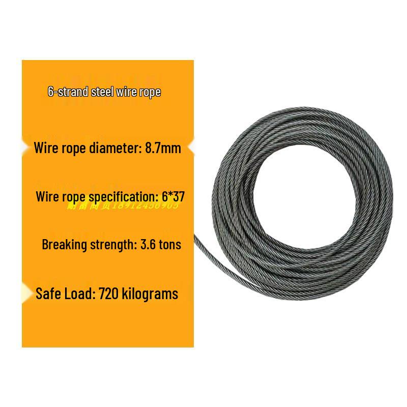 6-Strand Steel Wire Rope with Fiber Core for Electric Hoists and Tower Cranes
