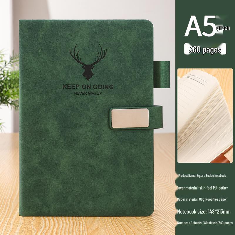 A5 Sheepskin Leather Business Notebook – Thick, Soft Cover for Meetings & Records