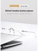 Ultralight Rimless Anti-Blue Light Reading Glasses - Fashionable, Anti-Radiation Design for Men & Women, Enhances Youthful Appearance.