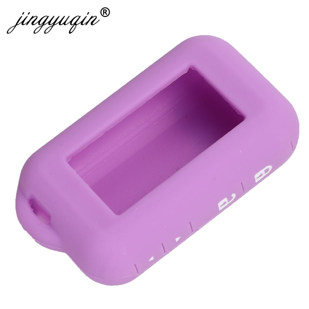 Jingyuqin Funda de silicona suave para Star line E60 E90 E61 Control remoto de coche bidireccional Alarma bidireccional Llavero LCD Auto fob Protector de cubierta de soporte de goma