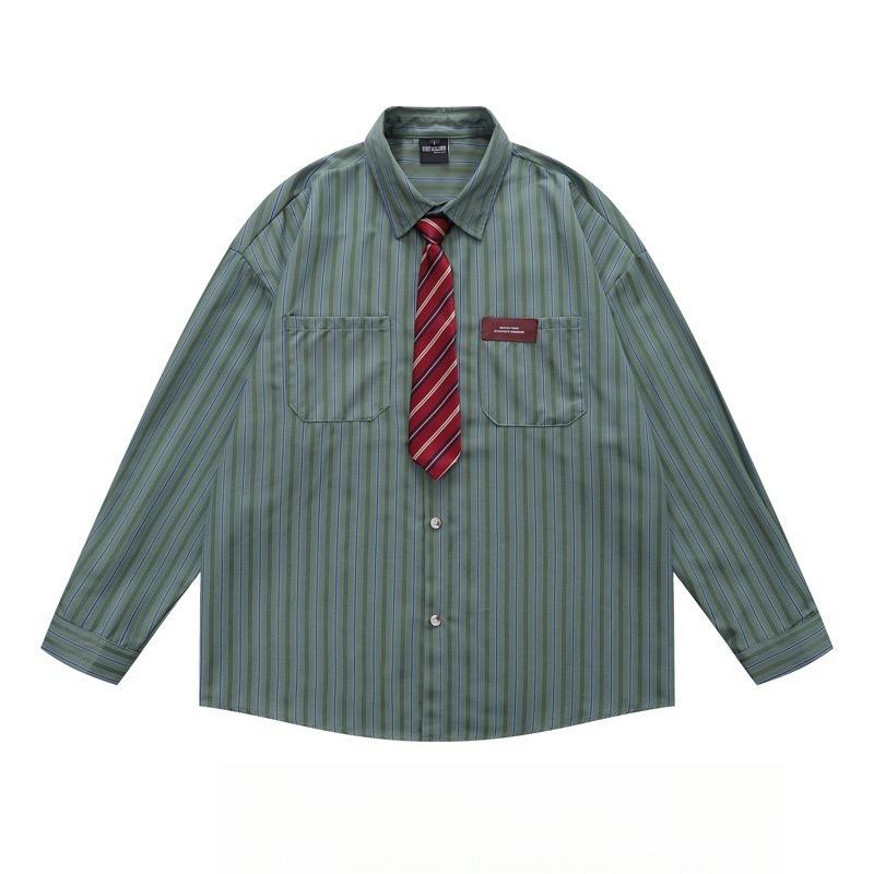 BeatStreet American Retro Plaid Trendy Long-sleeved Shirt Korean Style Fashionable Men Women Vintage Couple Casual Versatile Jacket Chic